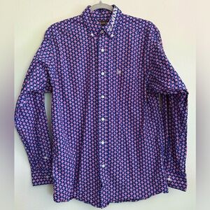 ARIAT Men's Long Sleeve Button Down Shirt - Size Small Embroidered Team Logo